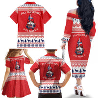Norway Christmas Family Matching Off The Shoulder Long Sleeve Dress and Hawaiian Shirt Lovely Nordic Gnome - Wonder Print Shop