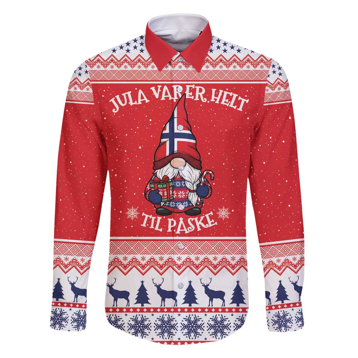 Norway Christmas Family Matching Off The Shoulder Long Sleeve Dress and Hawaiian Shirt Lovely Nordic Gnome - Wonder Print Shop