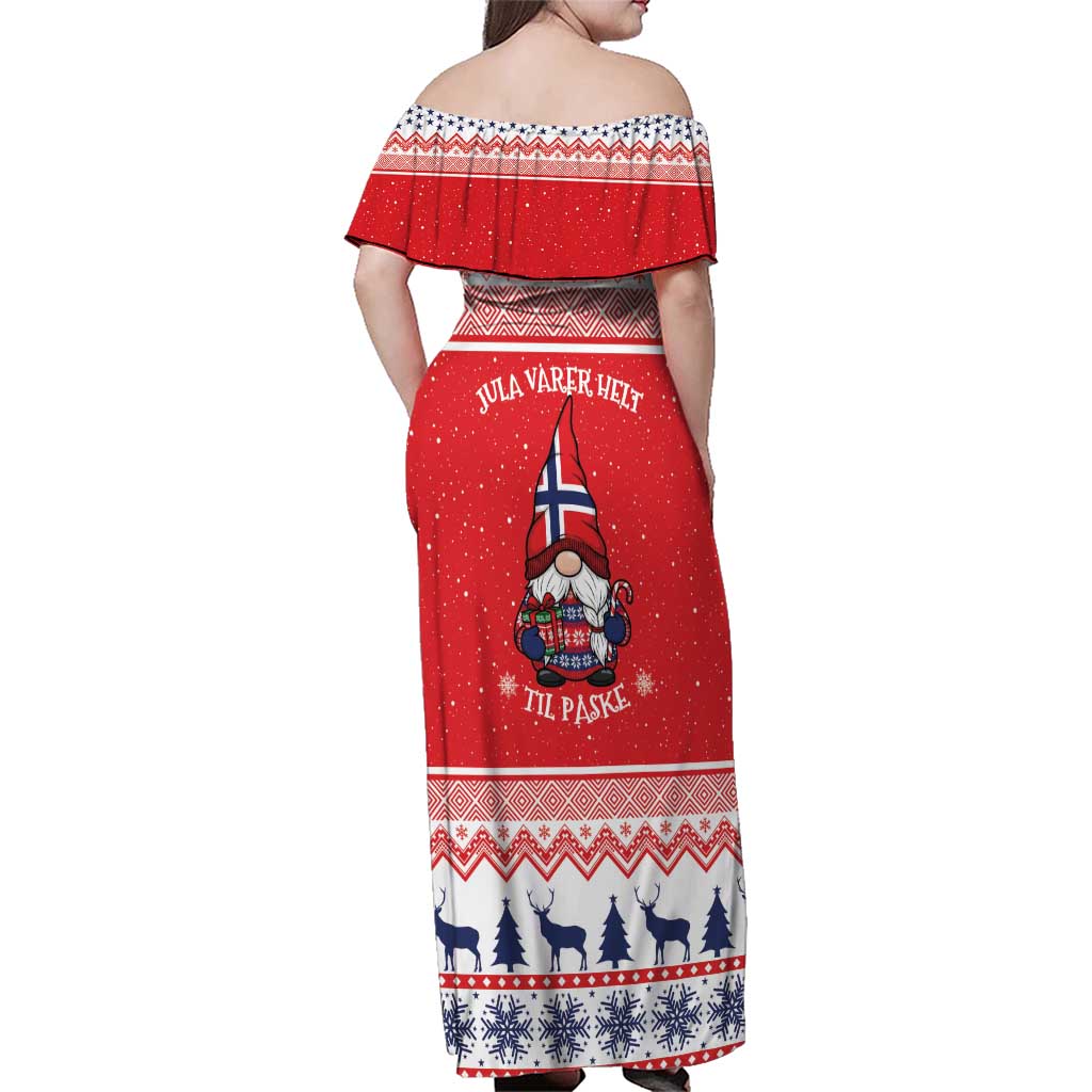 Norway Christmas Family Matching Off Shoulder Maxi Dress and Hawaiian Shirt Lovely Nordic Gnome - Wonder Print Shop