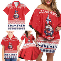 Norway Christmas Family Matching Off Shoulder Short Dress and Hawaiian Shirt Lovely Nordic Gnome - Wonder Print Shop