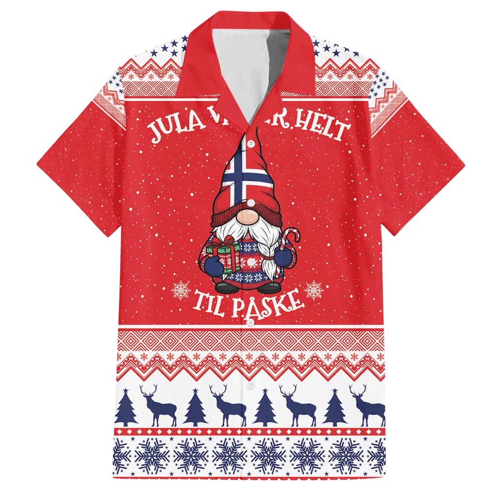 Norway Christmas Family Matching Off Shoulder Short Dress and Hawaiian Shirt Lovely Nordic Gnome - Wonder Print Shop