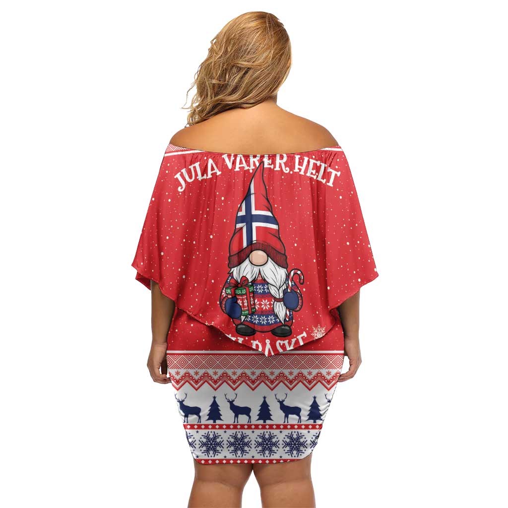 Norway Christmas Family Matching Off Shoulder Short Dress and Hawaiian Shirt Lovely Nordic Gnome - Wonder Print Shop