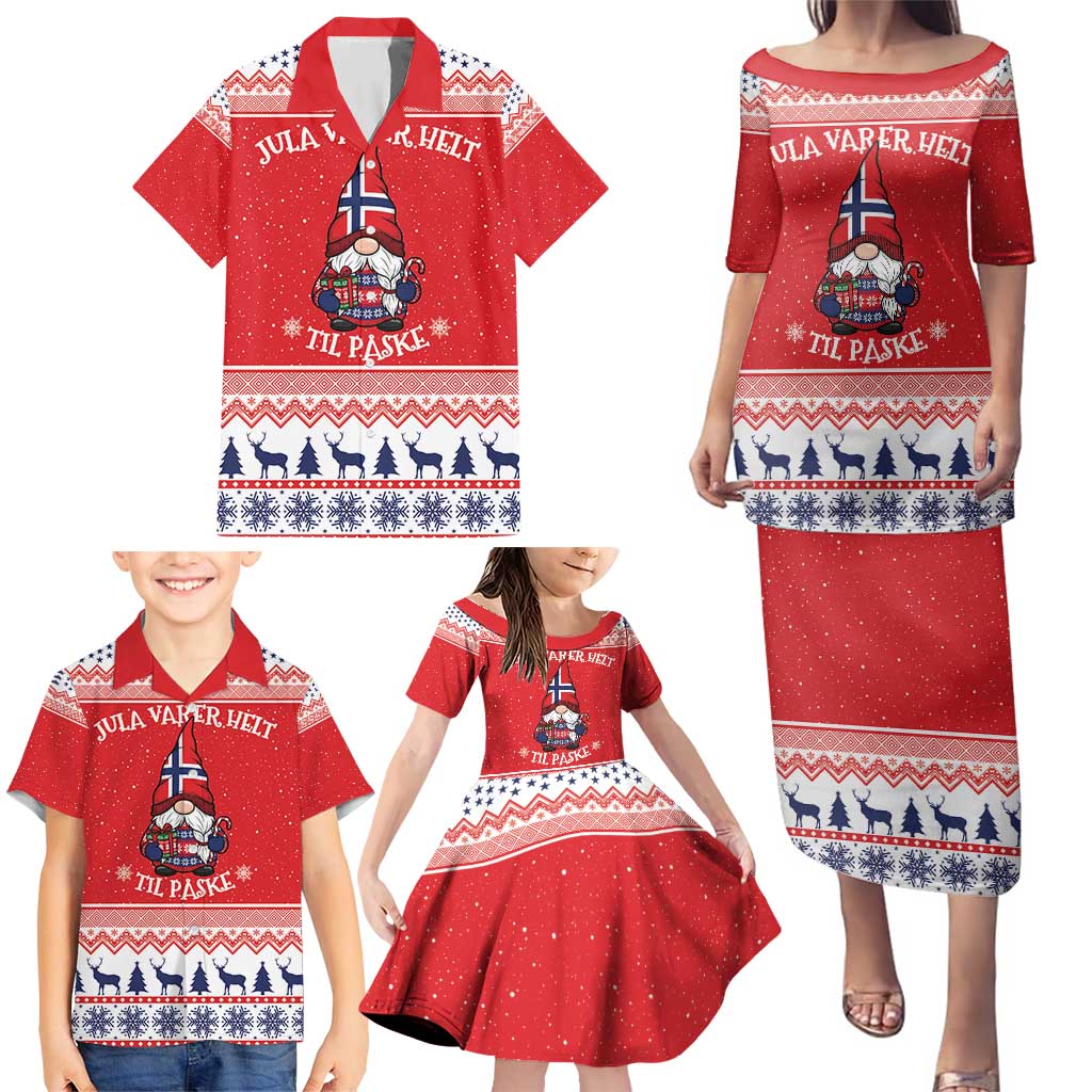 Norway Christmas Family Matching Puletasi and Hawaiian Shirt Lovely Nordic Gnome - Wonder Print Shop