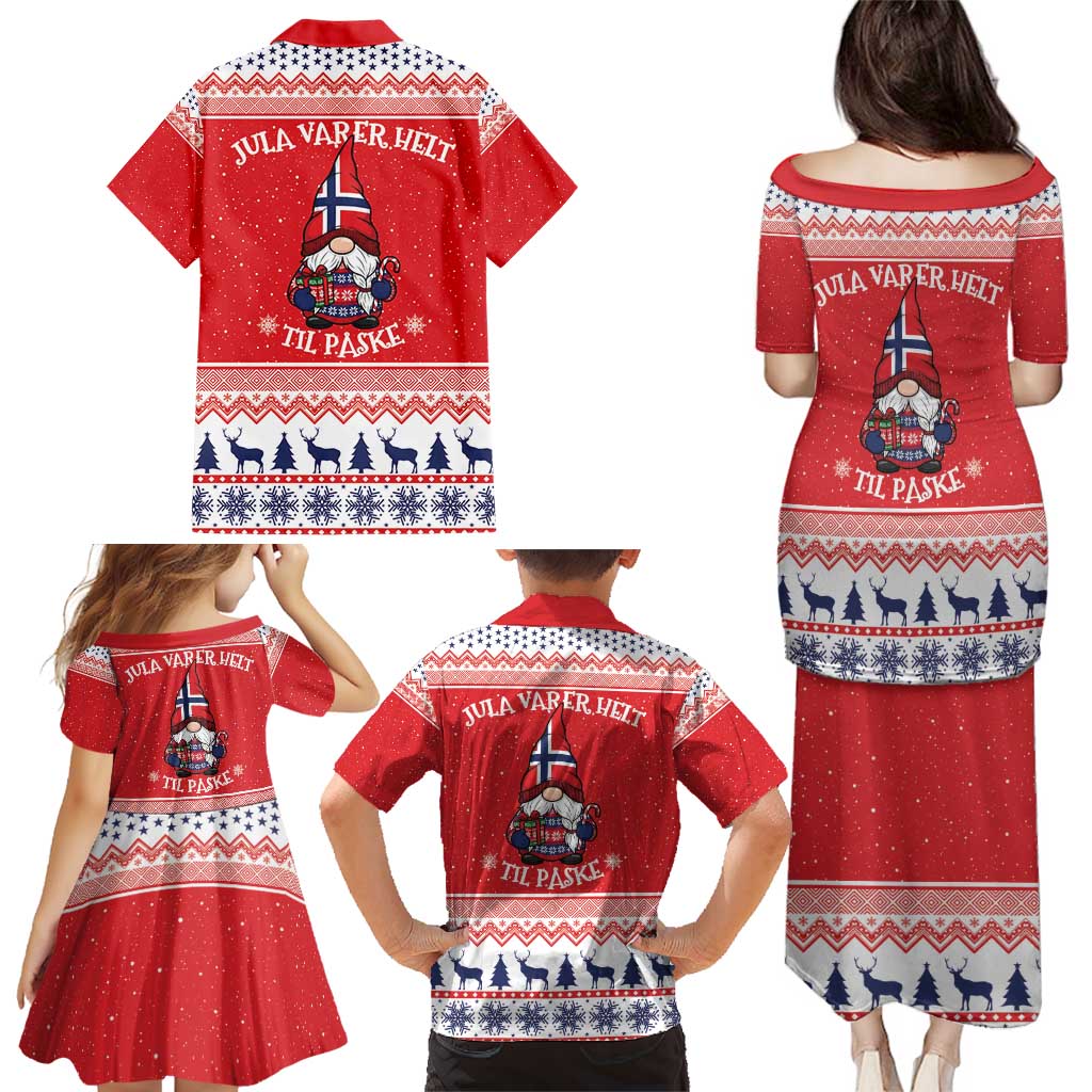 Norway Christmas Family Matching Puletasi and Hawaiian Shirt Lovely Nordic Gnome - Wonder Print Shop
