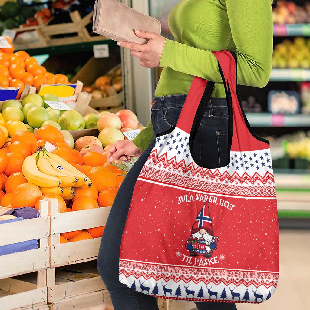 Norway Christmas Grocery Bag Lovely Nordic Gnome - Wonder Print Shop