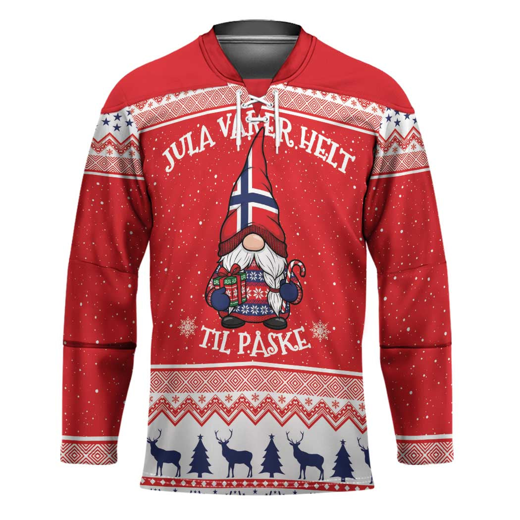 Norway Christmas Hockey Jersey Lovely Nordic Gnome - Wonder Print Shop