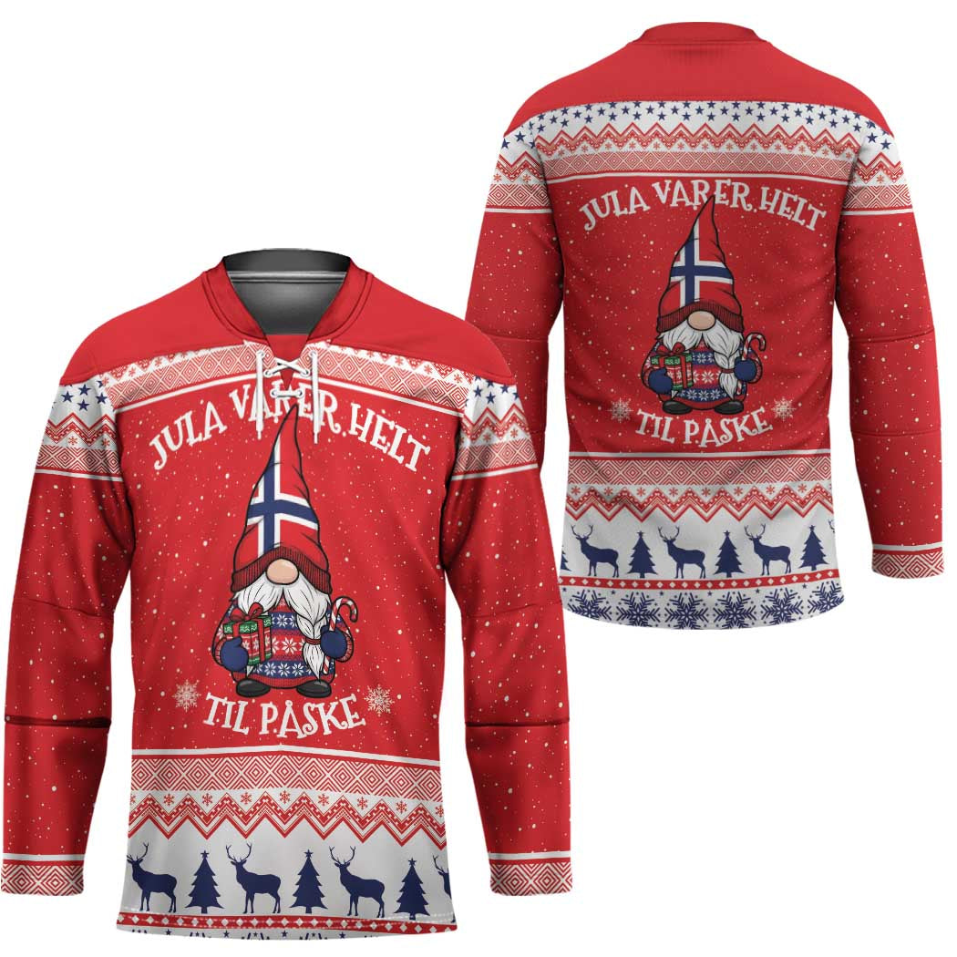 Norway Christmas Hockey Jersey Lovely Nordic Gnome - Wonder Print Shop