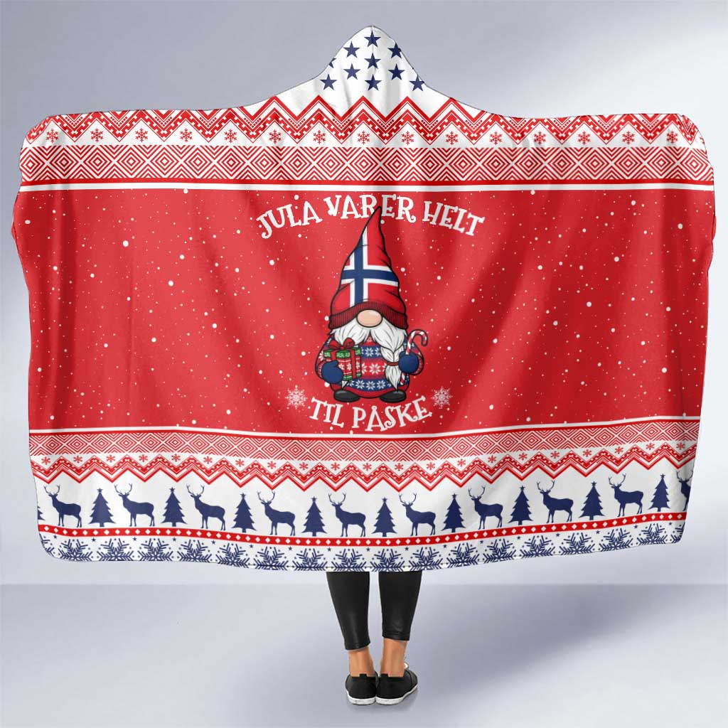 Norway Christmas Hooded Blanket Lovely Nordic Gnome - Wonder Print Shop