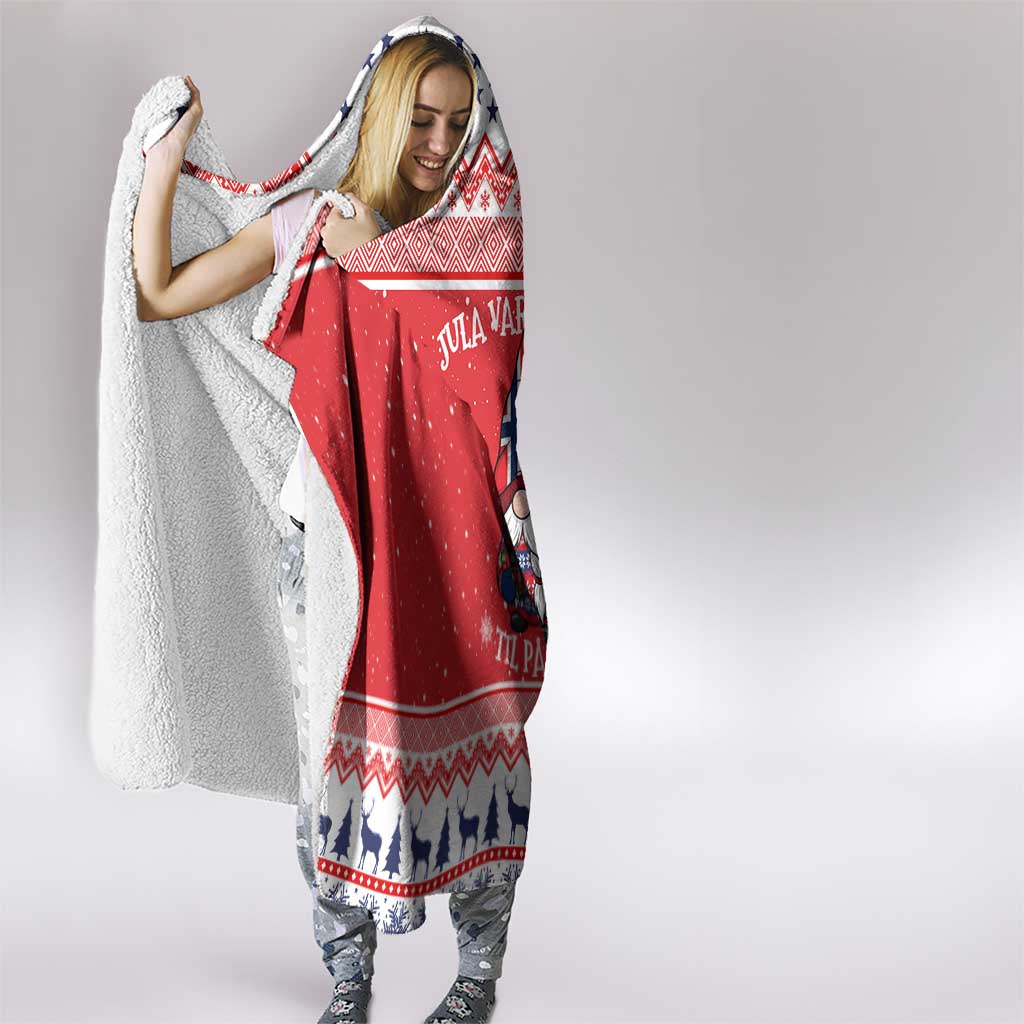 Norway Christmas Hooded Blanket Lovely Nordic Gnome - Wonder Print Shop