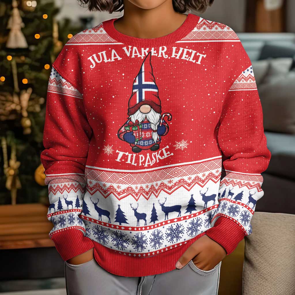 Norway Christmas Kid Ugly Christmas Sweater Lovely Nordic Gnome - Wonder Print Shop