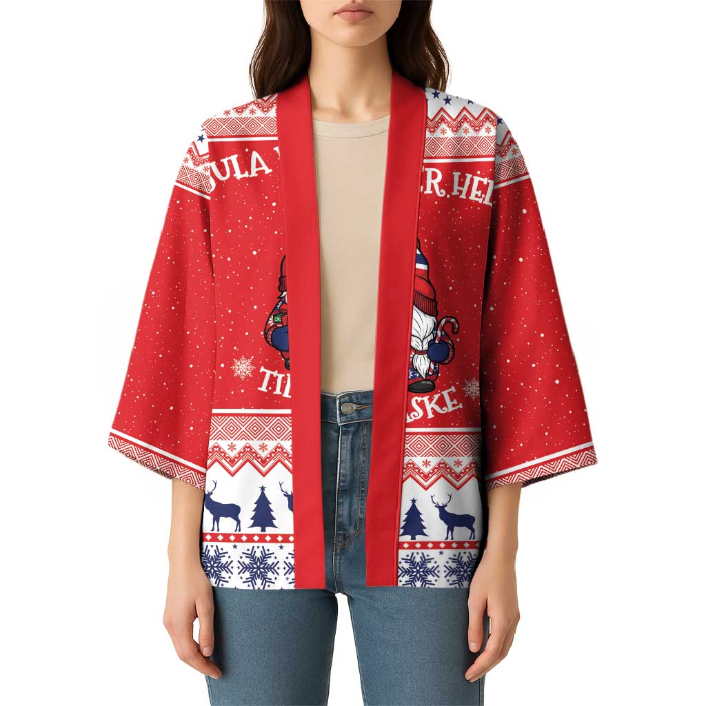 Norway Christmas Kimono Lovely Nordic Gnome - Wonder Print Shop