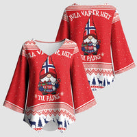 Norway Christmas Kimono Sleeve Blouse Lovely Nordic Gnome - Wonder Print Shop