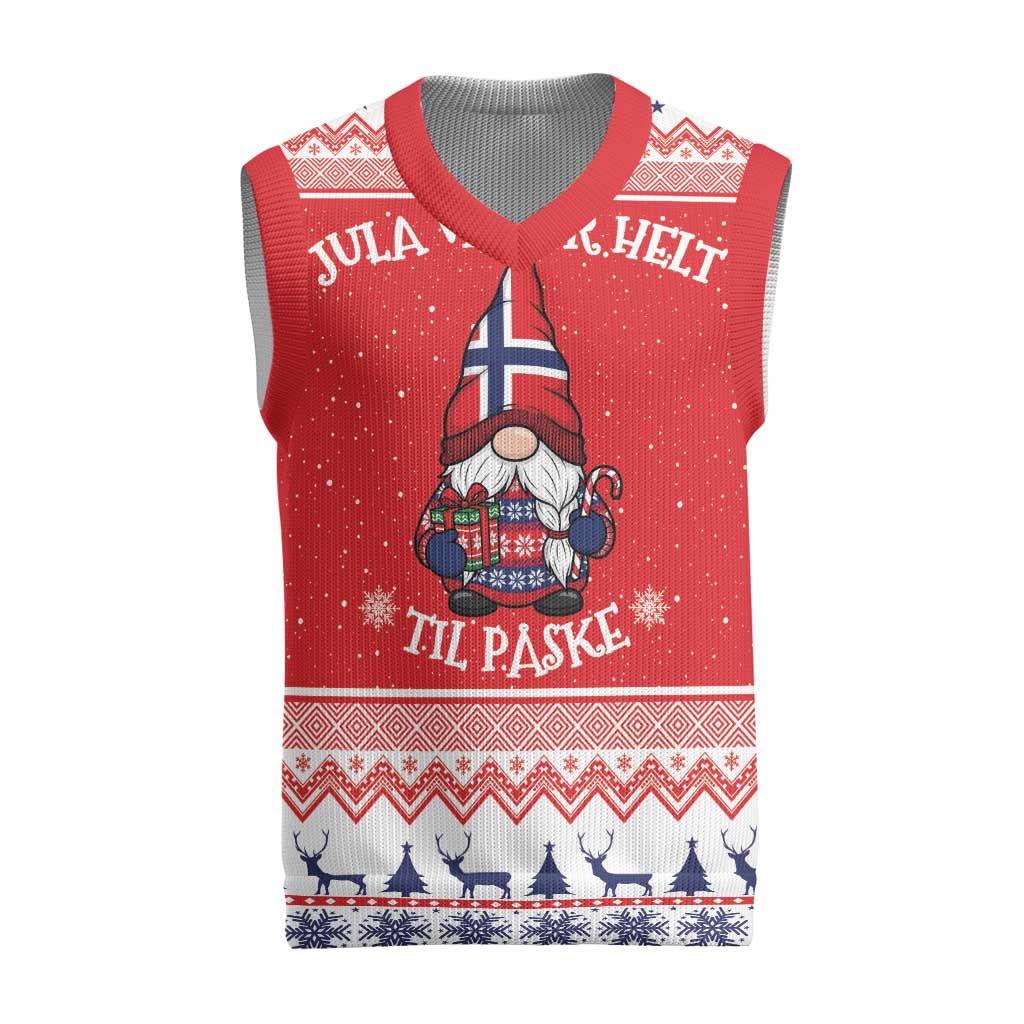 Norway Christmas Knitted V-Neck Vest Lovely Nordic Gnome - Wonder Print Shop