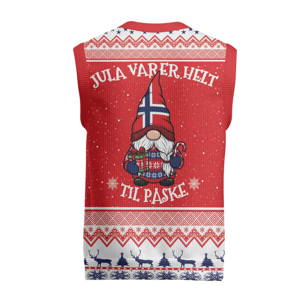 Norway Christmas Knitted V-Neck Vest Lovely Nordic Gnome - Wonder Print Shop