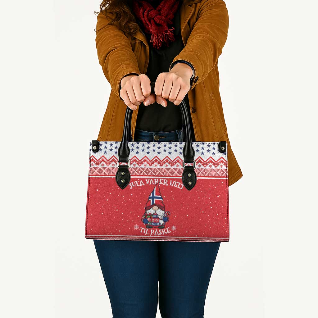 Norway Christmas Leather Bag Lovely Nordic Gnome - Wonder Print Shop