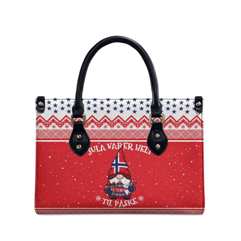 Norway Christmas Leather Bag Lovely Nordic Gnome - Wonder Print Shop
