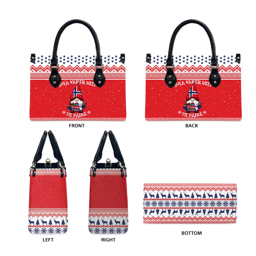 Norway Christmas Leather Bag Lovely Nordic Gnome - Wonder Print Shop