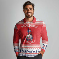 Norway Christmas Long Sleeve Polo Shirt Lovely Nordic Gnome - Wonder Print Shop