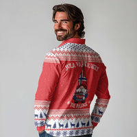 Norway Christmas Long Sleeve Polo Shirt Lovely Nordic Gnome - Wonder Print Shop