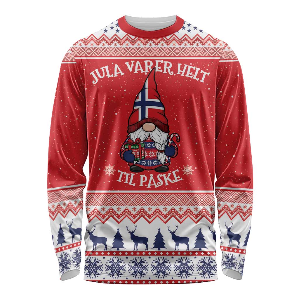 Norway Christmas Long Sleeve Shirt Lovely Nordic Gnome - Wonder Print Shop
