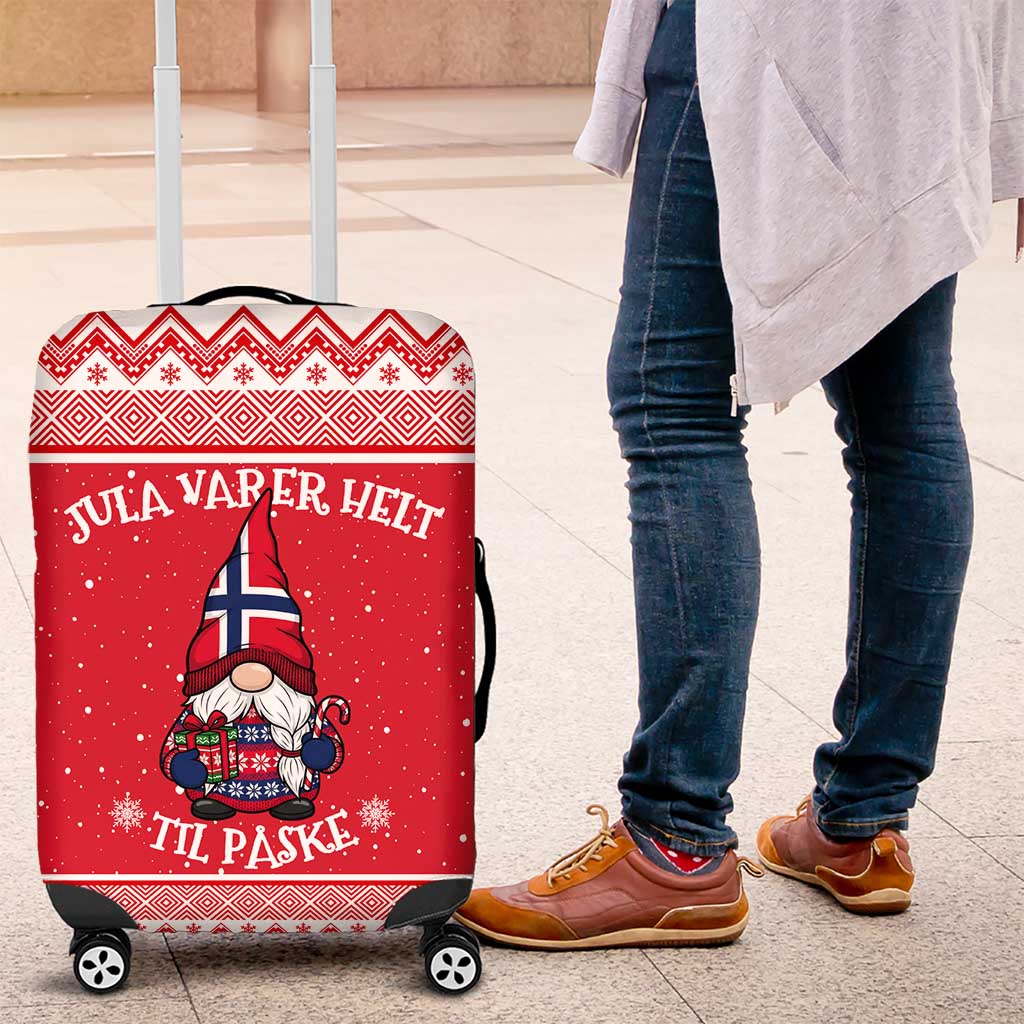 Norway Christmas Luggage Cover Lovely Nordic Gnome - Wonder Print Shop