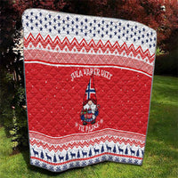 Norway Christmas Quilt Lovely Nordic Gnome - Wonder Print Shop