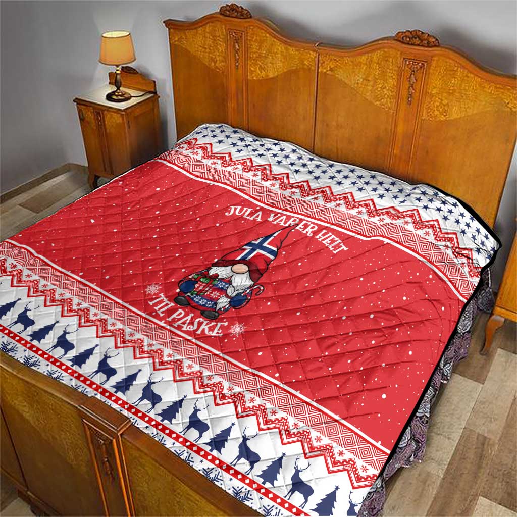 Norway Christmas Quilt Lovely Nordic Gnome - Wonder Print Shop
