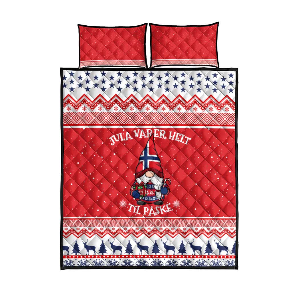 Norway Christmas Quilt Bed Set Lovely Nordic Gnome - Wonder Print Shop