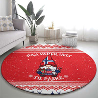 Norway Christmas Round Carpet Lovely Nordic Gnome - Wonder Print Shop