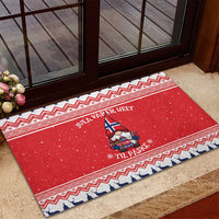 Norway Christmas Rubber Doormat Lovely Nordic Gnome - Wonder Print Shop