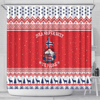 Norway Christmas Shower Curtain Lovely Nordic Gnome - Wonder Print Shop