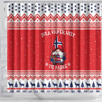 Norway Christmas Shower Curtain Lovely Nordic Gnome - Wonder Print Shop