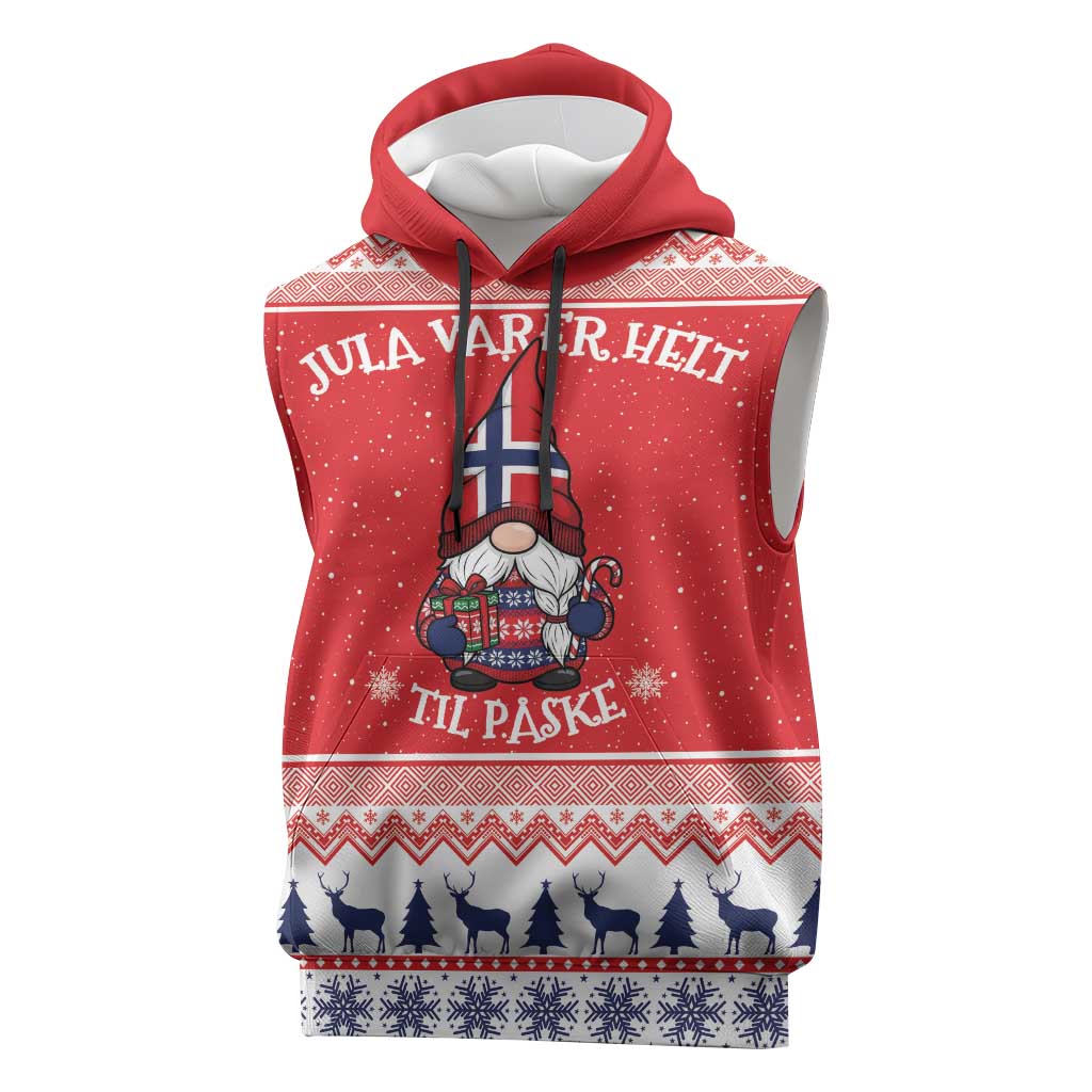 Norway Christmas Sleeveless Hoodie Lovely Nordic Gnome - Wonder Print Shop
