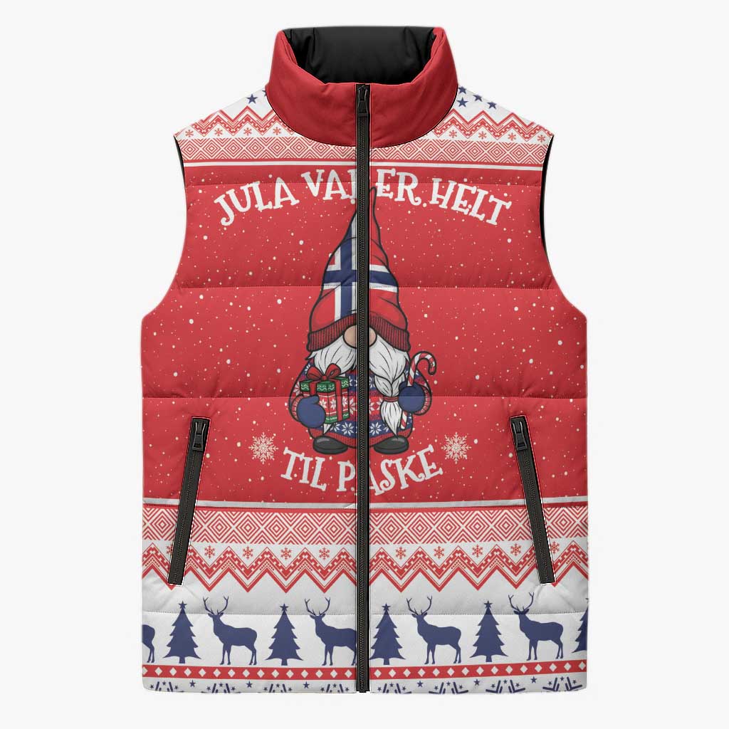 Norway Christmas Sleeveless Puffer Jacket Lovely Nordic Gnome - Wonder Print Shop