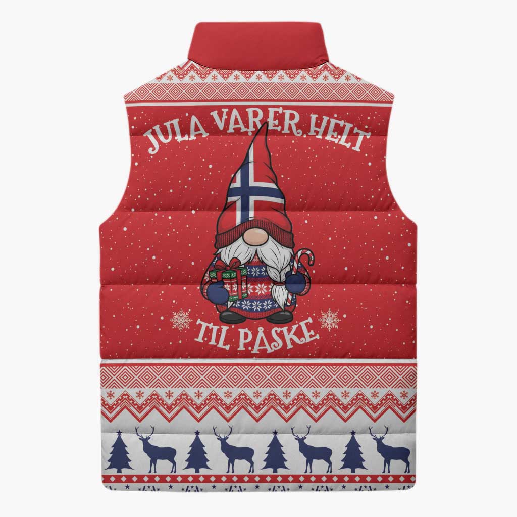 Norway Christmas Sleeveless Puffer Jacket Lovely Nordic Gnome - Wonder Print Shop
