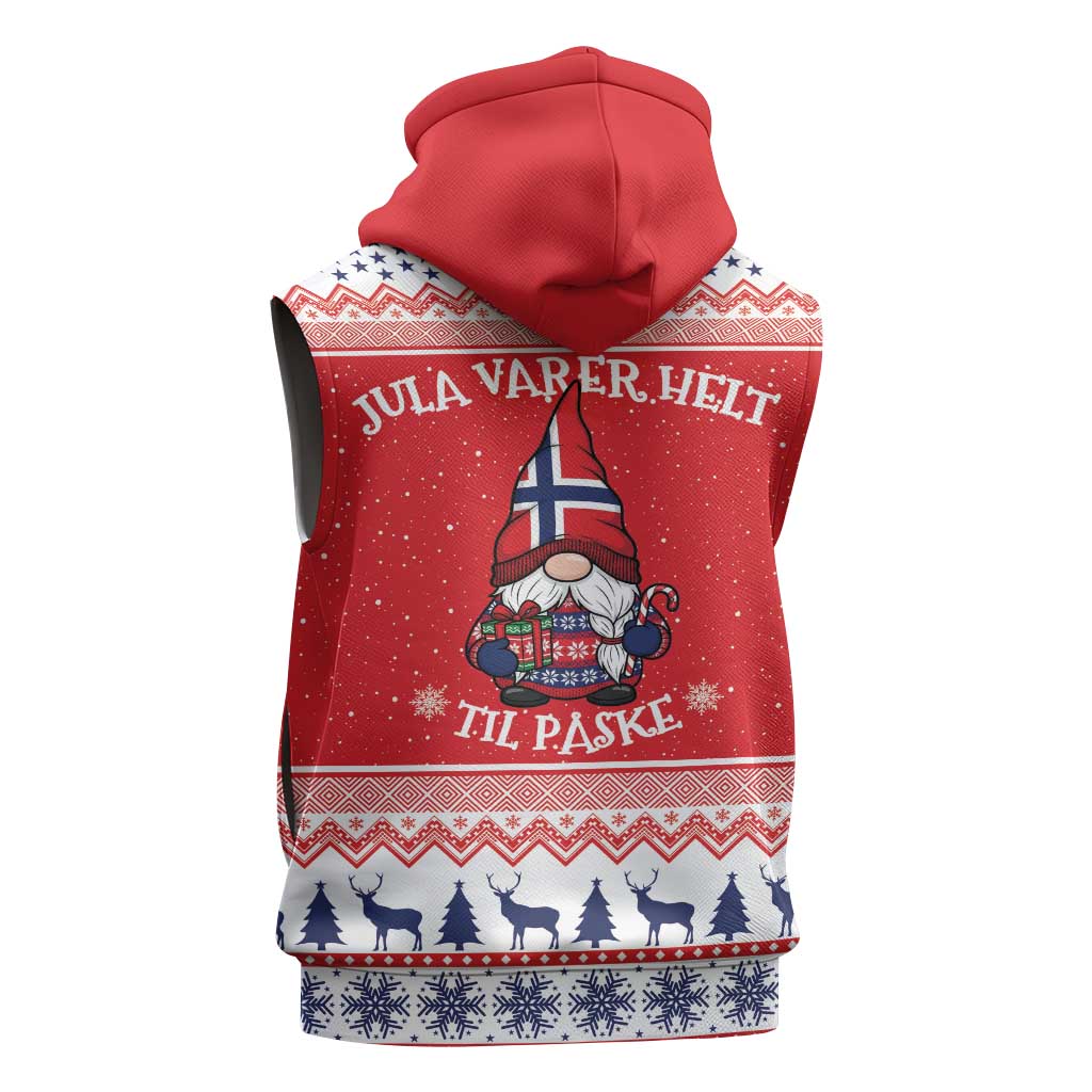 Norway Christmas Sleeveless Zip Hoodie Lovely Nordic Gnome - Wonder Print Shop
