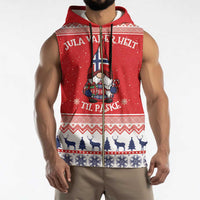 Norway Christmas Sleeveless Zip Hoodie Lovely Nordic Gnome - Wonder Print Shop