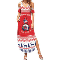 Norway Christmas Summer Maxi Dress Lovely Nordic Gnome - Wonder Print Shop