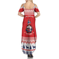 Norway Christmas Summer Maxi Dress Lovely Nordic Gnome - Wonder Print Shop