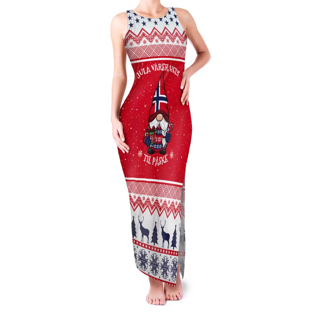 Norway Christmas Tank Maxi Dress Lovely Nordic Gnome - Wonder Print Shop