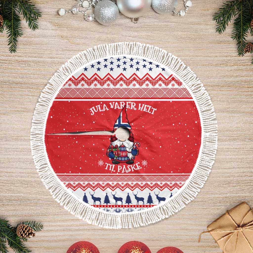 Norway Christmas Tree Skirt Lovely Nordic Gnome - Wonder Print Shop