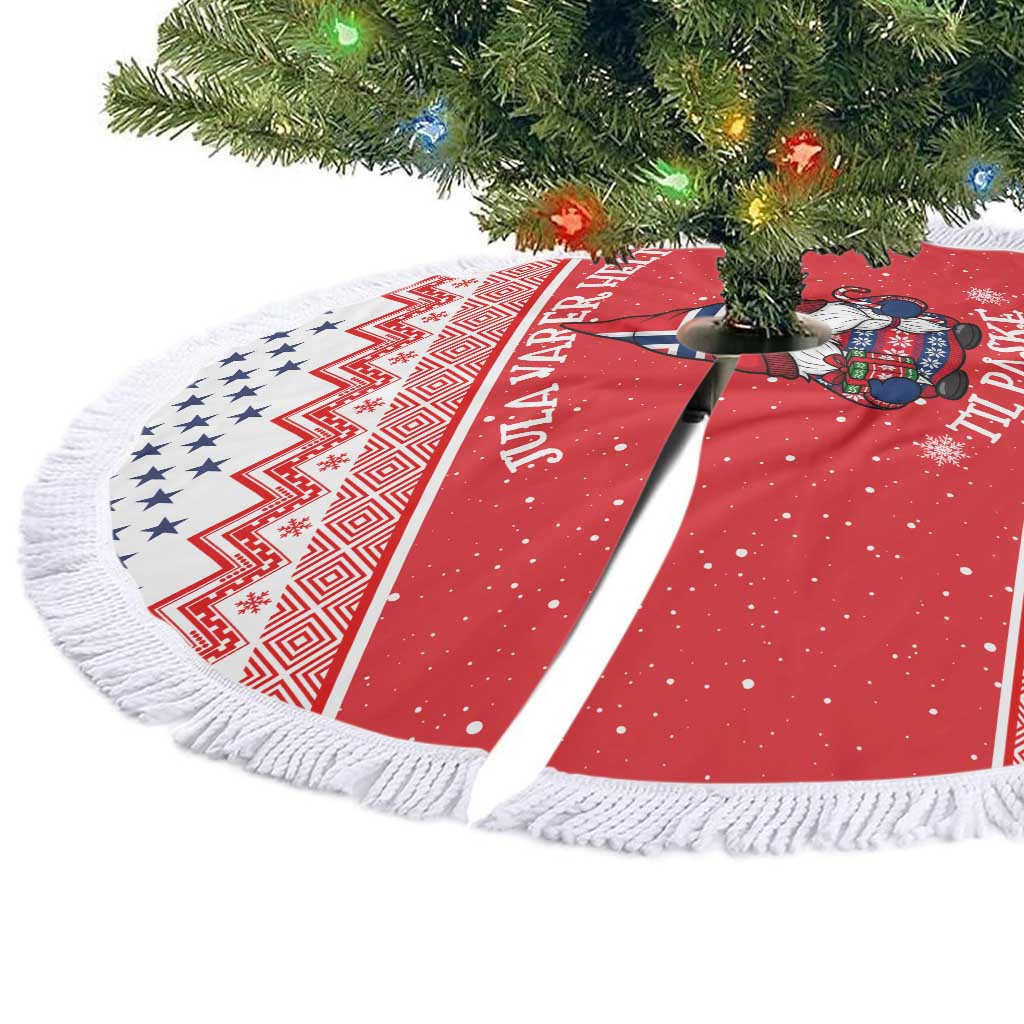 Norway Christmas Tree Skirt Lovely Nordic Gnome - Wonder Print Shop