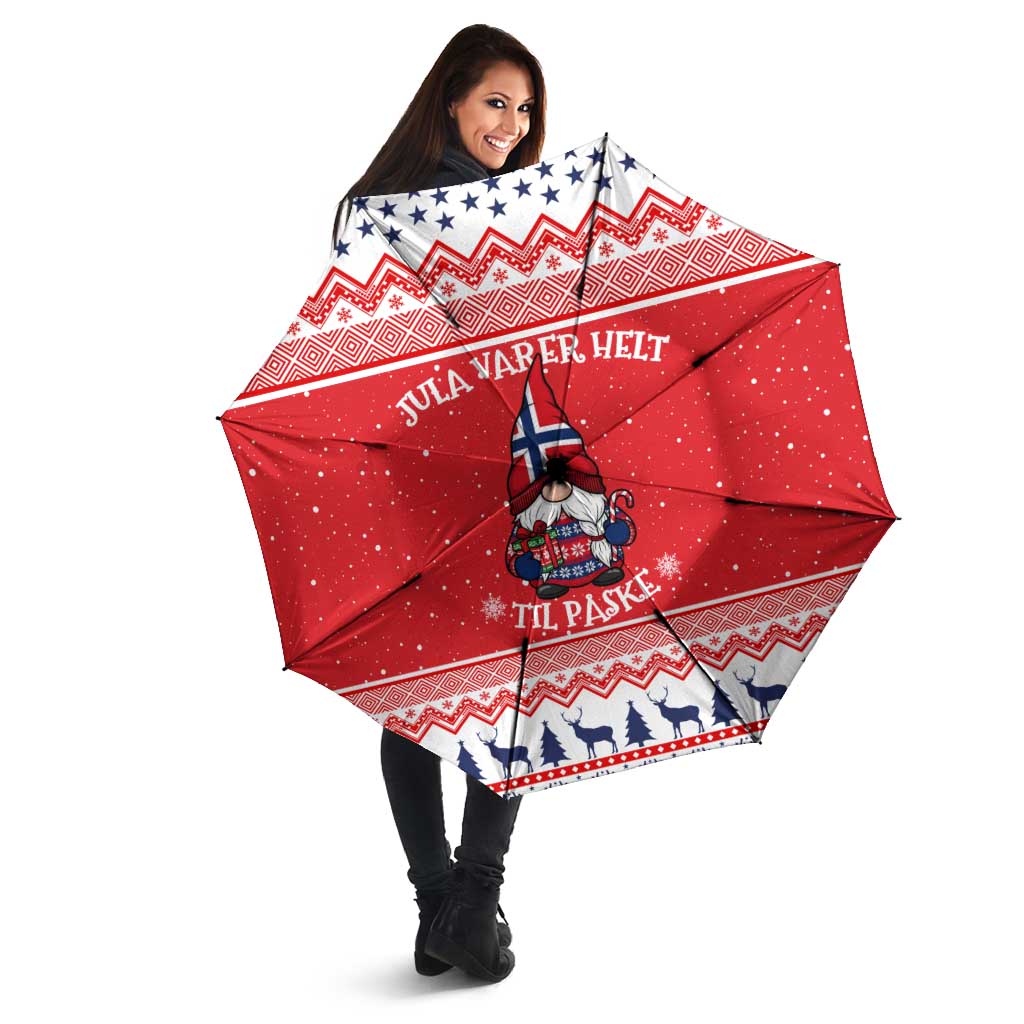 Norway Christmas Umbrella Lovely Nordic Gnome - Wonder Print Shop