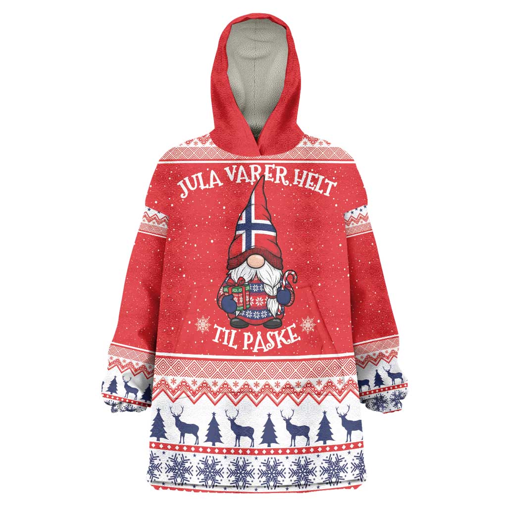 Norway Christmas Wearable Blanket Hoodie Lovely Nordic Gnome - Wonder Print Shop