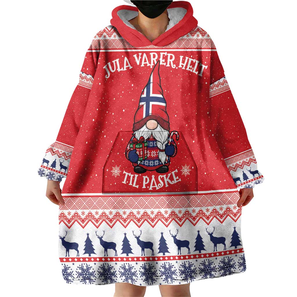 Norway Christmas Wearable Blanket Hoodie Lovely Nordic Gnome - Wonder Print Shop