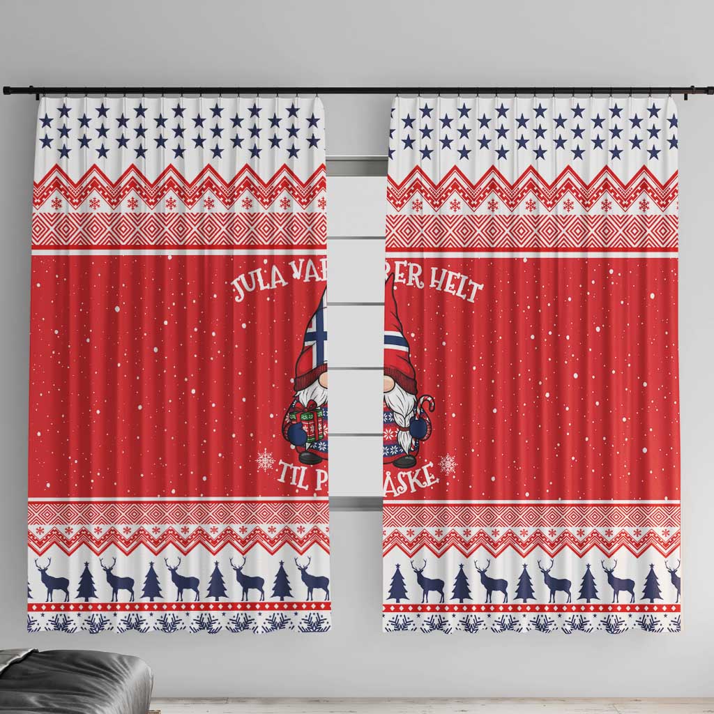 Norway Christmas Window Curtain Lovely Nordic Gnome - Wonder Print Shop