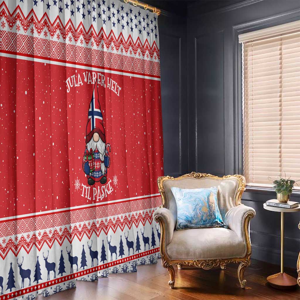 Norway Christmas Window Curtain Lovely Nordic Gnome - Wonder Print Shop