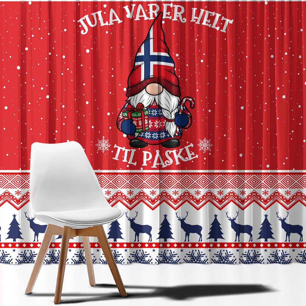 Norway Christmas Window Curtain Lovely Nordic Gnome - Wonder Print Shop
