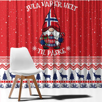 Norway Christmas Window Curtain Lovely Nordic Gnome - Wonder Print Shop