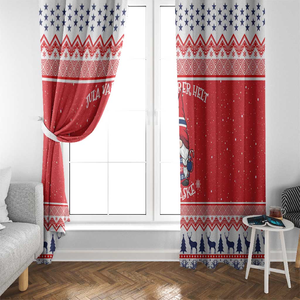 Norway Christmas Window Curtain Lovely Nordic Gnome - Wonder Print Shop